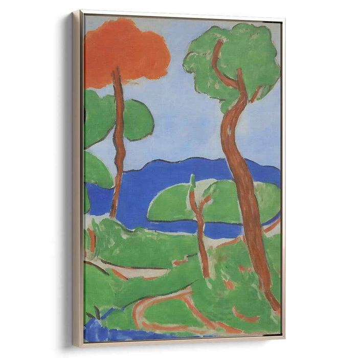 Colorful Jungle Adventure: Vibrant Fauvist-Inspired Landscape Canvas Art