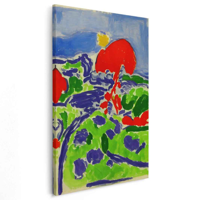 Radiant Summer: Expressive Landscape in Bold Colors Canvas Art
