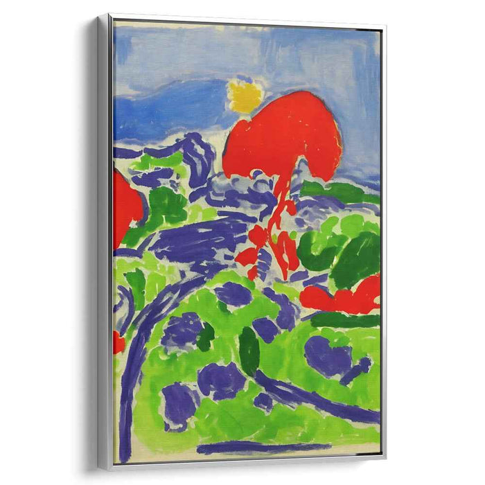Radiant Summer: Expressive Landscape in Bold Colors Canvas Art