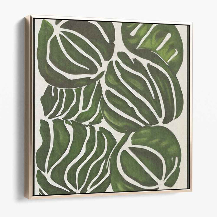 Whispers of Nature's Texture: Contemporary Leaf Canvas Art Print