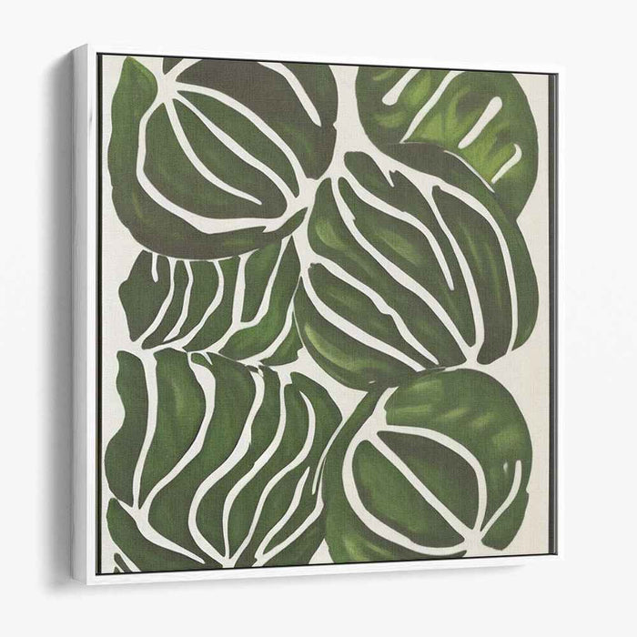 Whispers of Nature's Texture: Contemporary Leaf Canvas Art Print