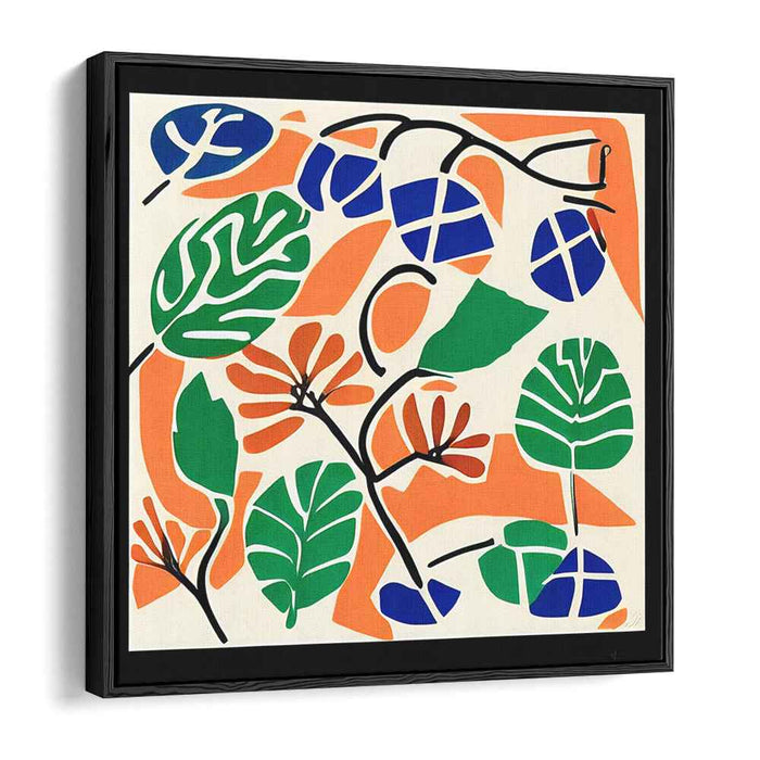 Divergent Foliage Essence: Modern Abstract Leafy Cut-Out Canvas Art Print