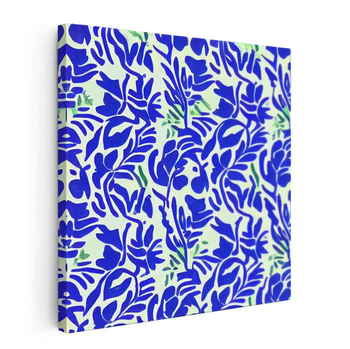 Emerald Serenade Dreamscape: Art Nouveau Inspired Blue and Green Pattern Canvas Art