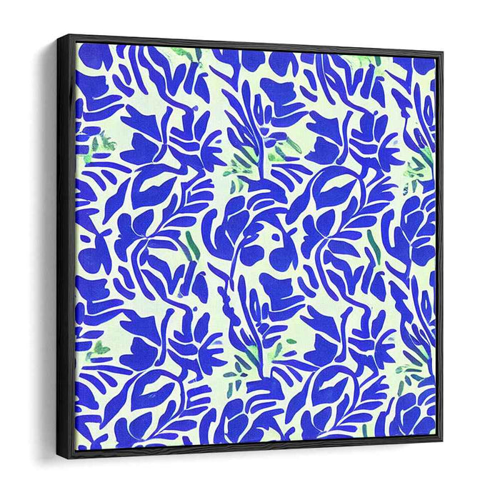 Emerald Serenade Dreamscape: Art Nouveau Inspired Blue and Green Pattern Canvas Art