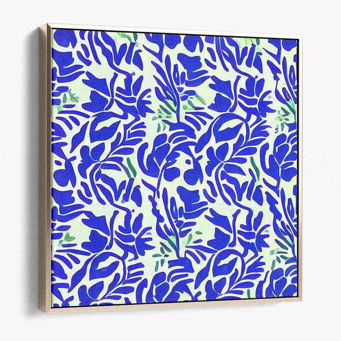 Emerald Serenade Dreamscape: Art Nouveau Inspired Blue and Green Pattern Canvas Art