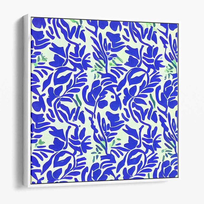 Emerald Serenade Dreamscape: Art Nouveau Inspired Blue and Green Pattern Canvas Art