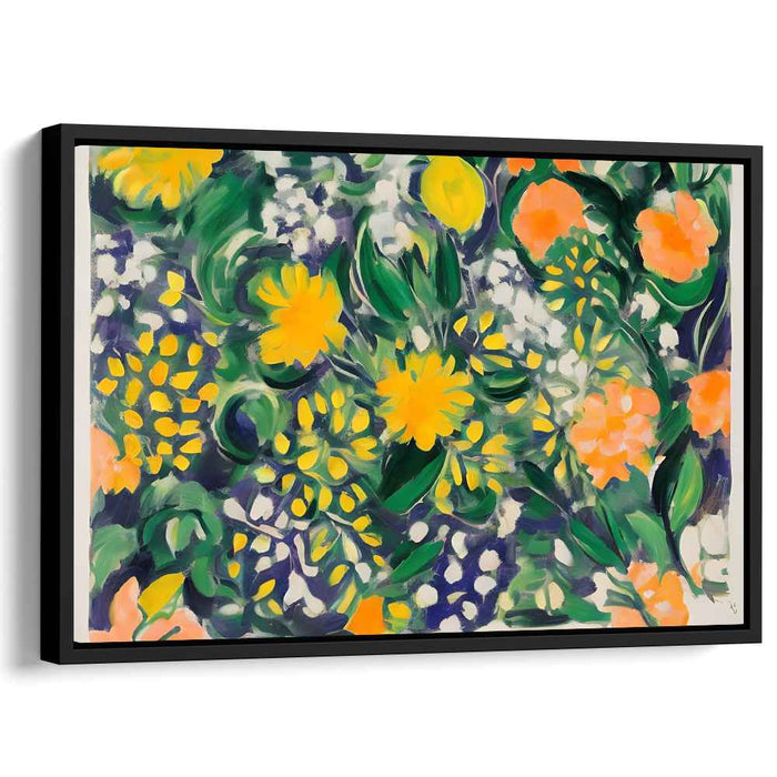 Luminescent Garden Reverie: A Vivid Dance of Color and Light - Expressive Garden Canvas Art