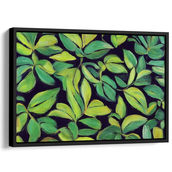 Verdant Melody Ensemble: A Symphony of Green Leaves Canvas Art Print