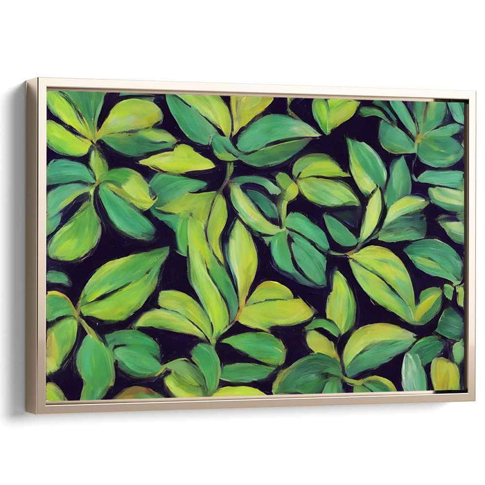Verdant Melody Ensemble: A Symphony of Green Leaves Canvas Art Print