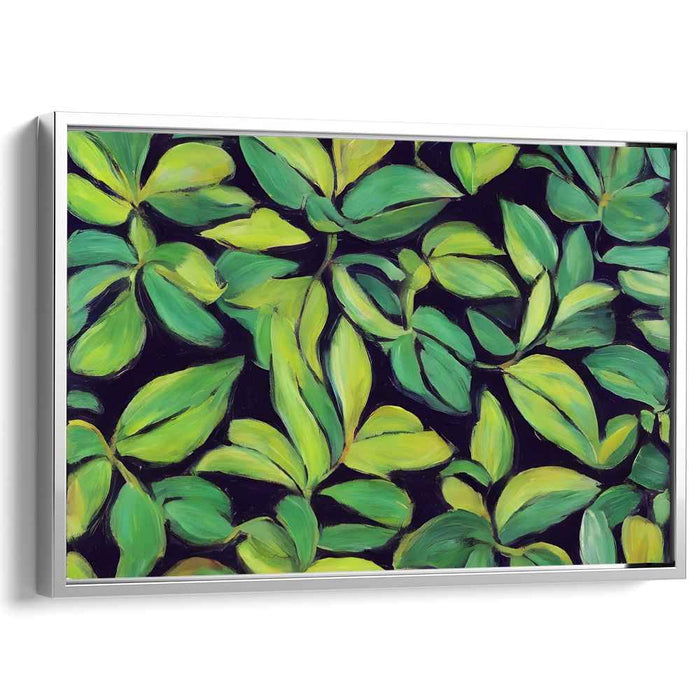 Verdant Melody Ensemble: A Symphony of Green Leaves Canvas Art Print