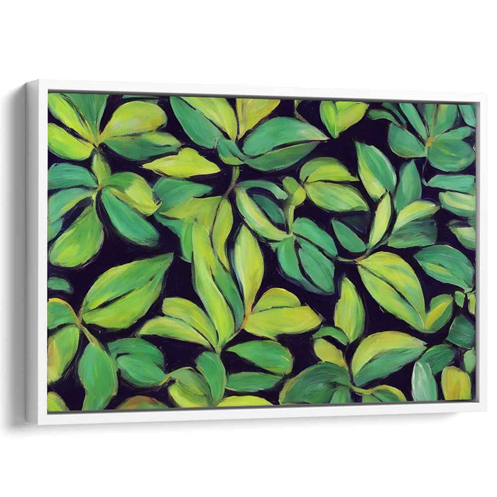 Verdant Melody Ensemble: A Symphony of Green Leaves Canvas Art Print