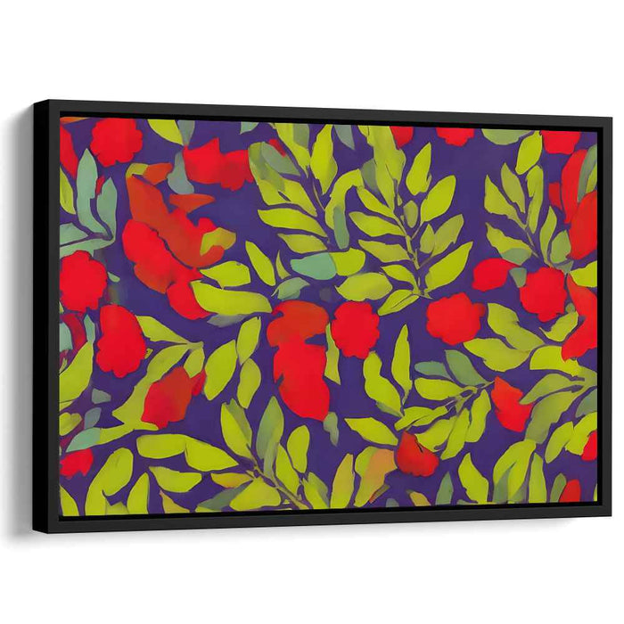 Tropical Garden Delight: Vibrant Floral Abstract Canvas Art Print