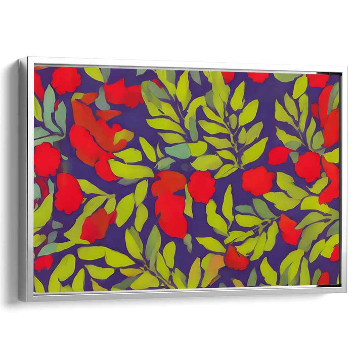 Tropical Garden Delight: Vibrant Floral Abstract Canvas Art Print