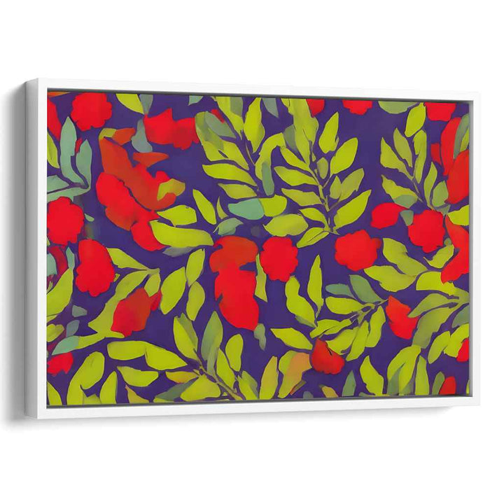 Tropical Garden Delight: Vibrant Floral Abstract Canvas Art Print