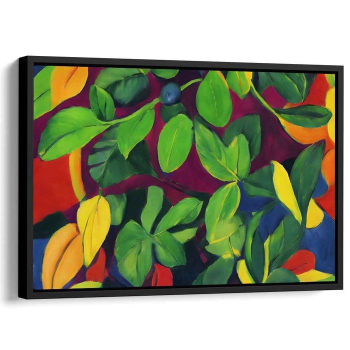 Foliage Fantasia: Vibrant Abstract Leaf Canvas Art Print