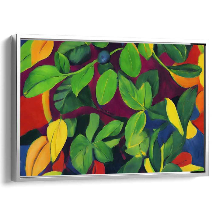 Foliage Fantasia: Vibrant Abstract Leaf Canvas Art Print