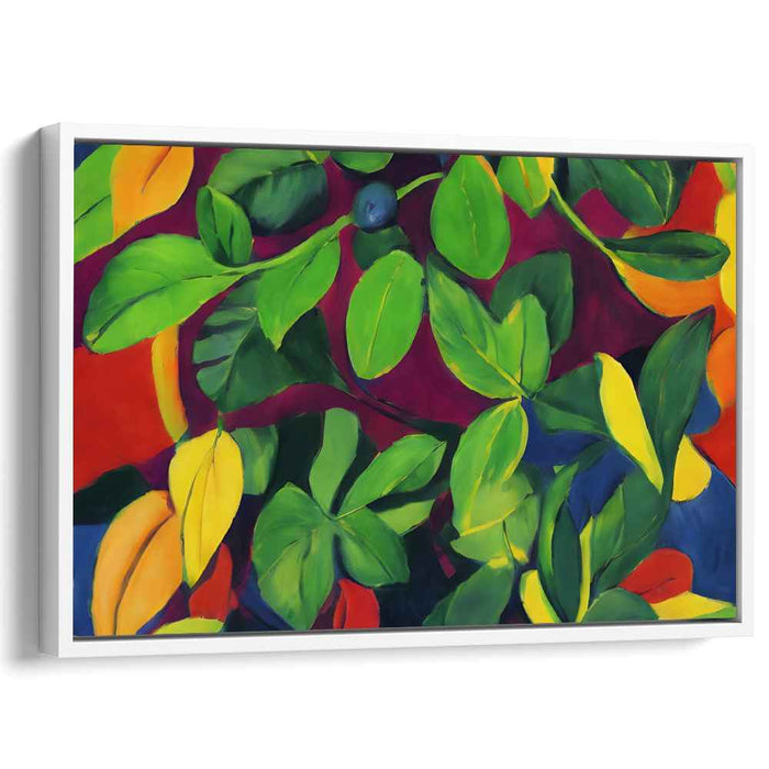 Foliage Fantasia: Vibrant Abstract Leaf Canvas Art Print