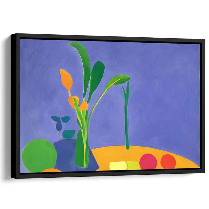 Vivid Botanicals: Abstract Blue and Green Canvas Art Print