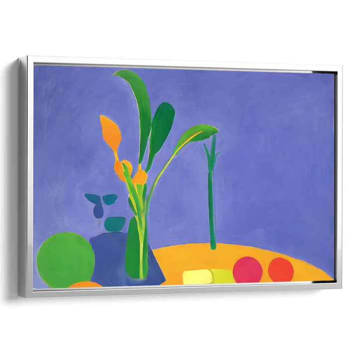 Vivid Botanicals: Abstract Blue and Green Canvas Art Print