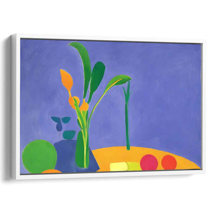 Vivid Botanicals: Abstract Blue and Green Canvas Art Print