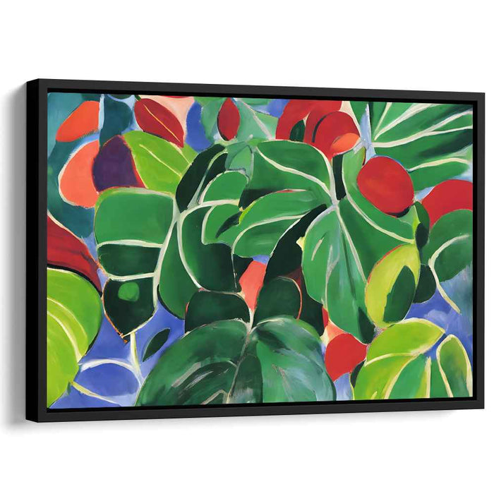 Lush Abundance: Vibrant Green Foliage and Fruit Canvas Art Print