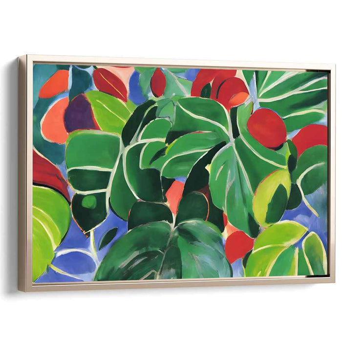 Lush Abundance: Vibrant Green Foliage and Fruit Canvas Art Print