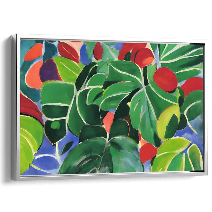 Lush Abundance: Vibrant Green Foliage and Fruit Canvas Art Print