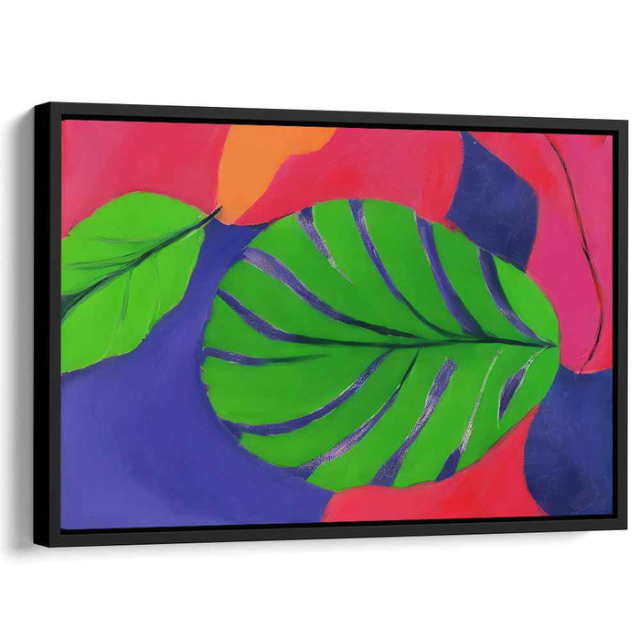 Emerald Veins of Nature: Abstract Green Leaf Canvas Art Print