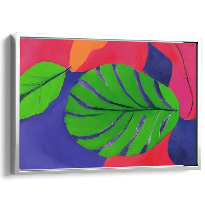 Emerald Veins of Nature: Abstract Green Leaf Canvas Art Print