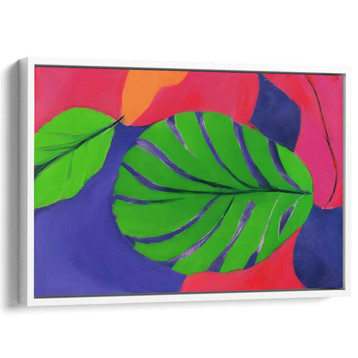 Emerald Veins of Nature: Abstract Green Leaf Canvas Art Print