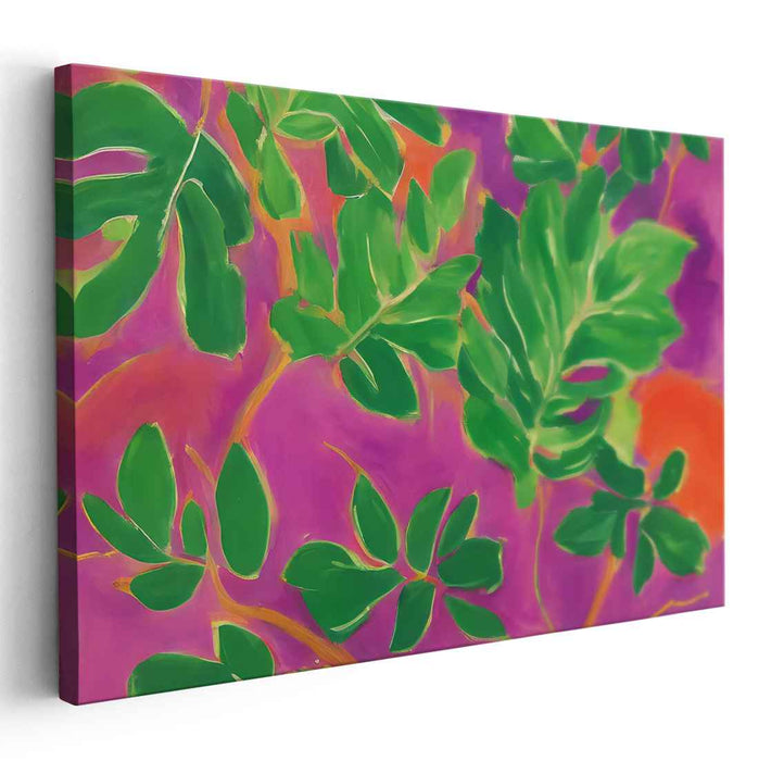 Euphoric Foliage Dream: Vibrant Leafy Canvas Art Print