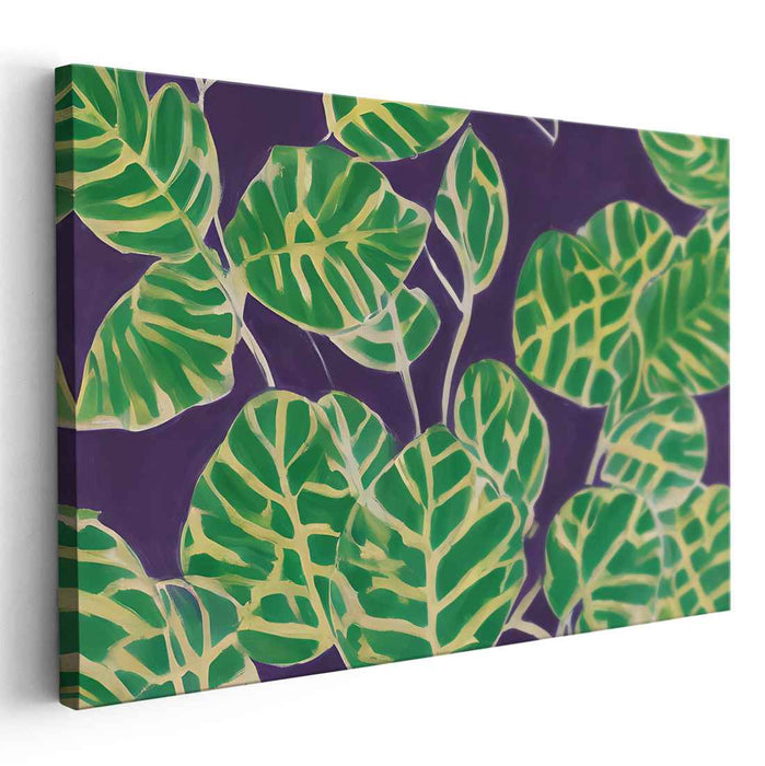 Digital Garden Dreams: Modern Botanical Canvas Art Print
