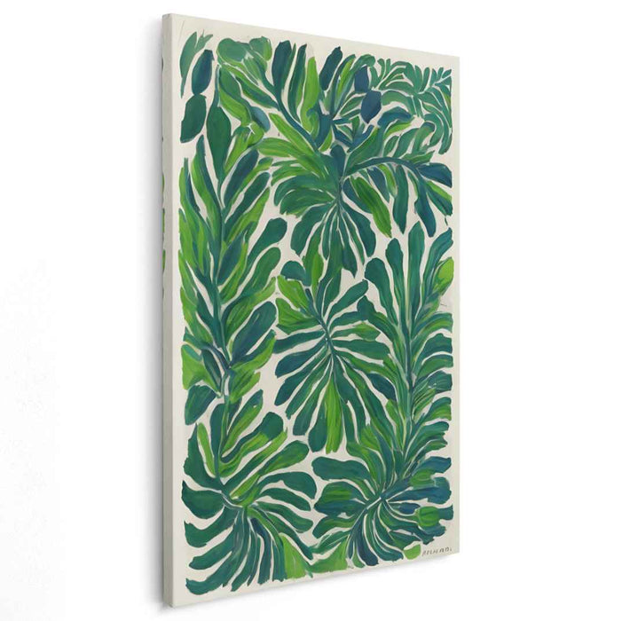 Jungle Serenade: Lush Green Monstera Delight Canvas Art Print