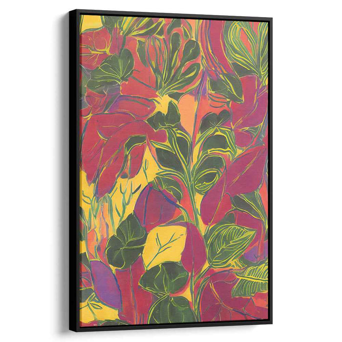 Tropical Exuberance: Bold Fauvist Foliage Canvas Art Print