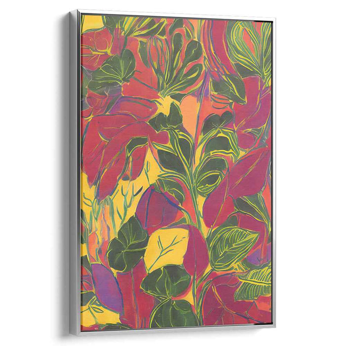 Tropical Exuberance: Bold Fauvist Foliage Canvas Art Print