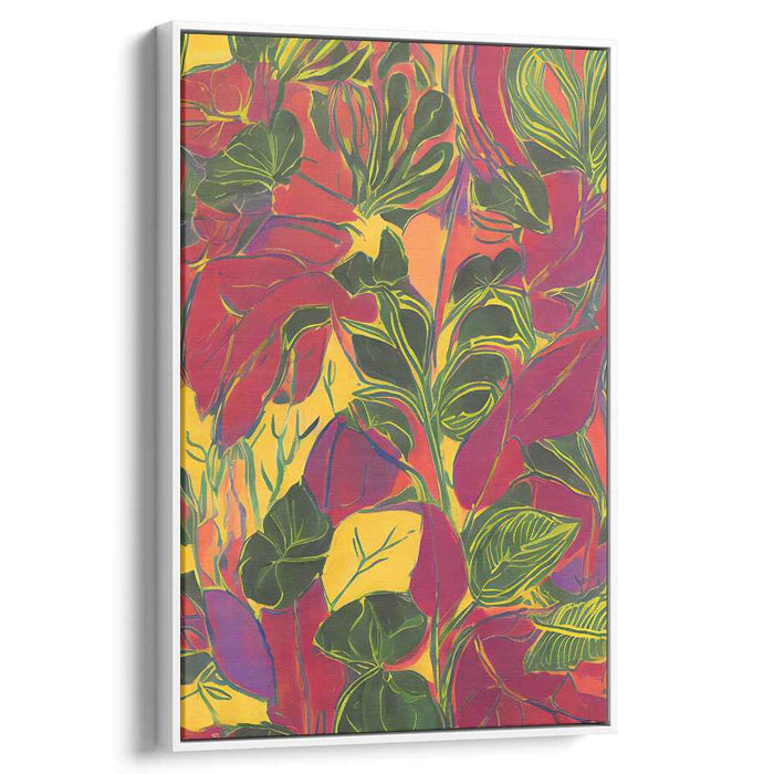 Tropical Exuberance: Bold Fauvist Foliage Canvas Art Print