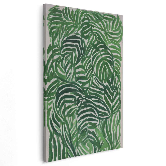 Emerald Jungle Dream: Contemporary Botanical Green Canvas Art Print