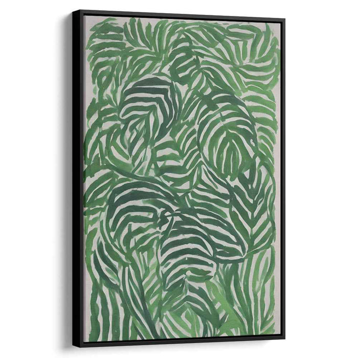 Emerald Jungle Dream: Contemporary Botanical Green Canvas Art Print
