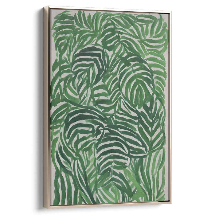 Emerald Jungle Dream: Contemporary Botanical Green Canvas Art Print