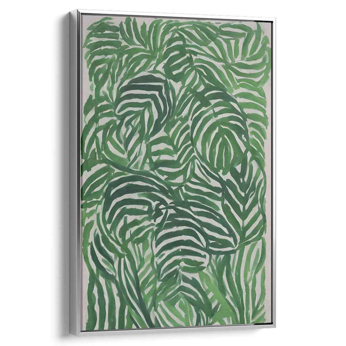 Emerald Jungle Dream: Contemporary Botanical Green Canvas Art Print
