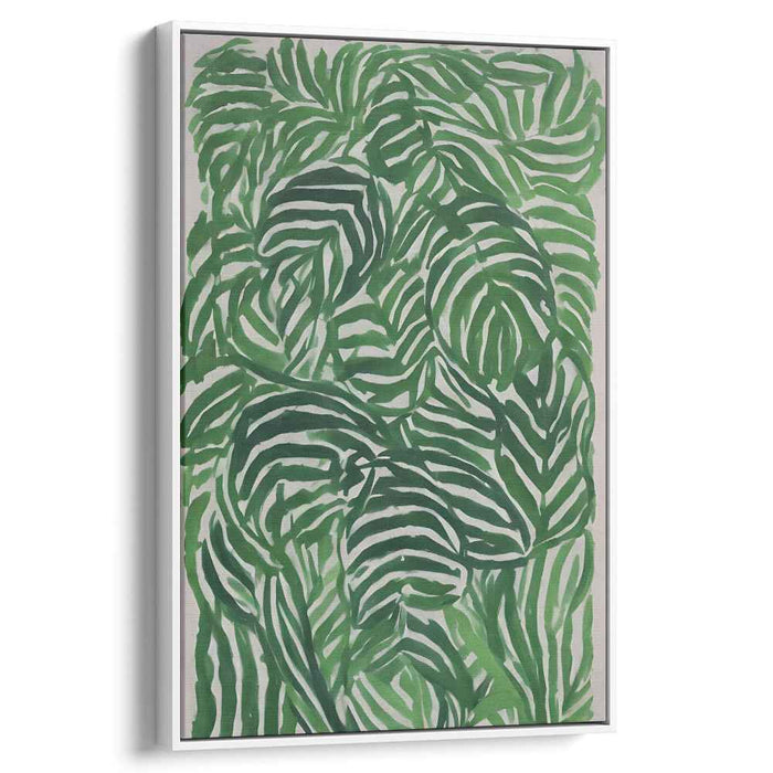 Emerald Jungle Dream: Contemporary Botanical Green Canvas Art Print