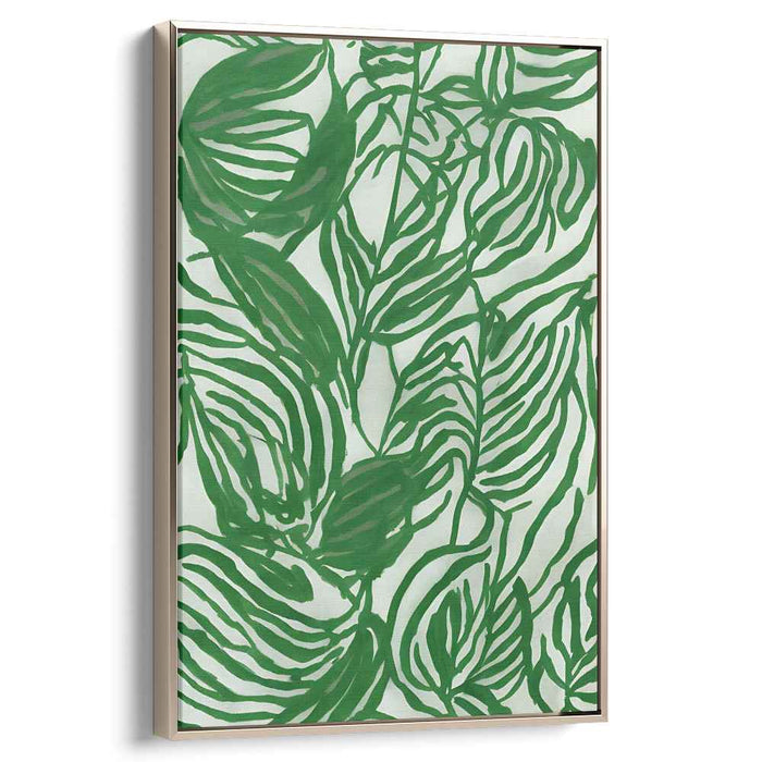 Whispers of Fern Mist: Abstract Botanical Canvas Art Print