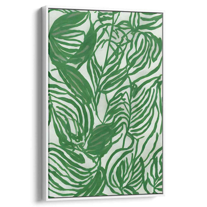 Whispers of Fern Mist: Abstract Botanical Canvas Art Print