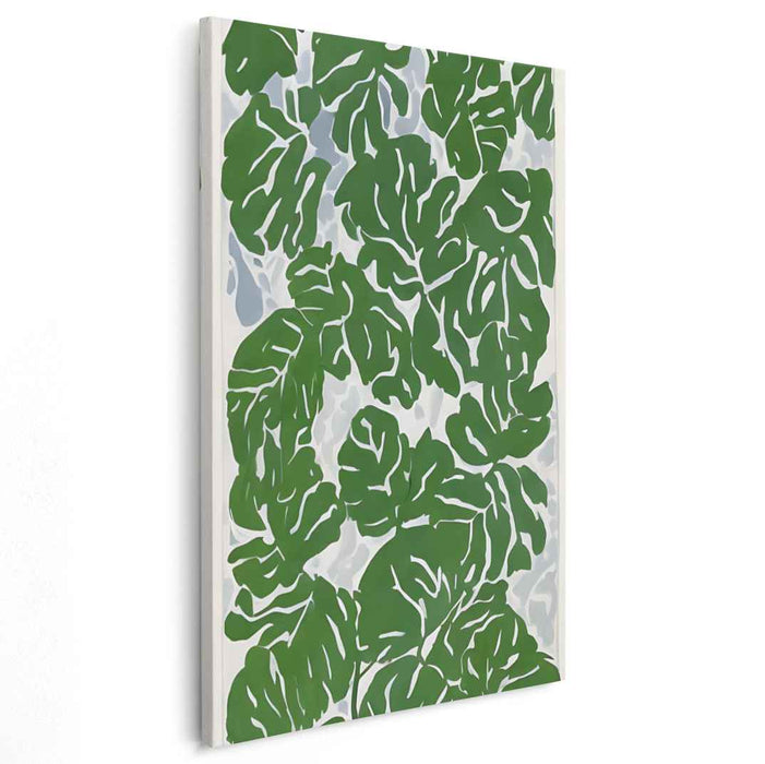 Whispering Foliage Essence: Modern Botanical Leaf Canvas Art Print