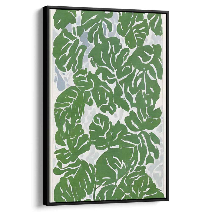 Whispering Foliage Essence: Modern Botanical Leaf Canvas Art Print