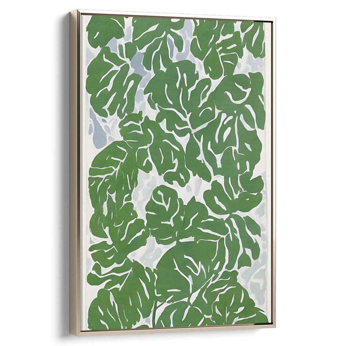 Whispering Foliage Essence: Modern Botanical Leaf Canvas Art Print