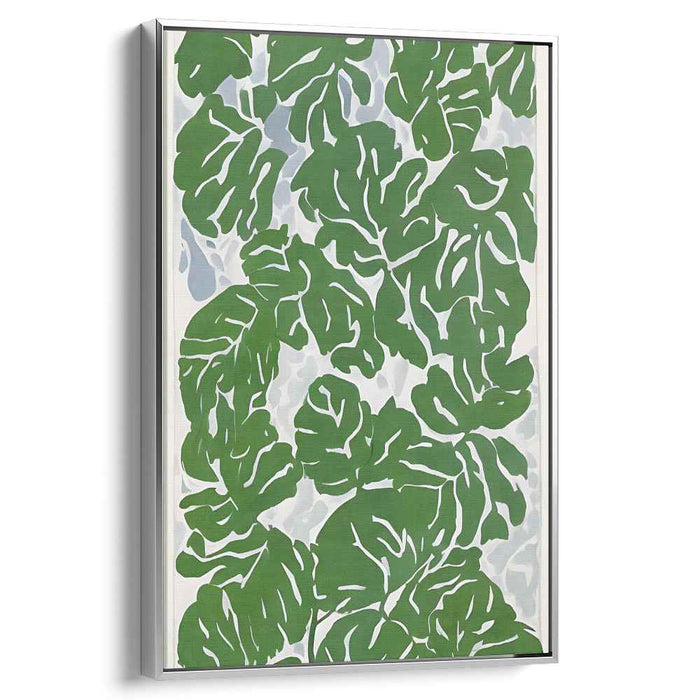 Whispering Foliage Essence: Modern Botanical Leaf Canvas Art Print