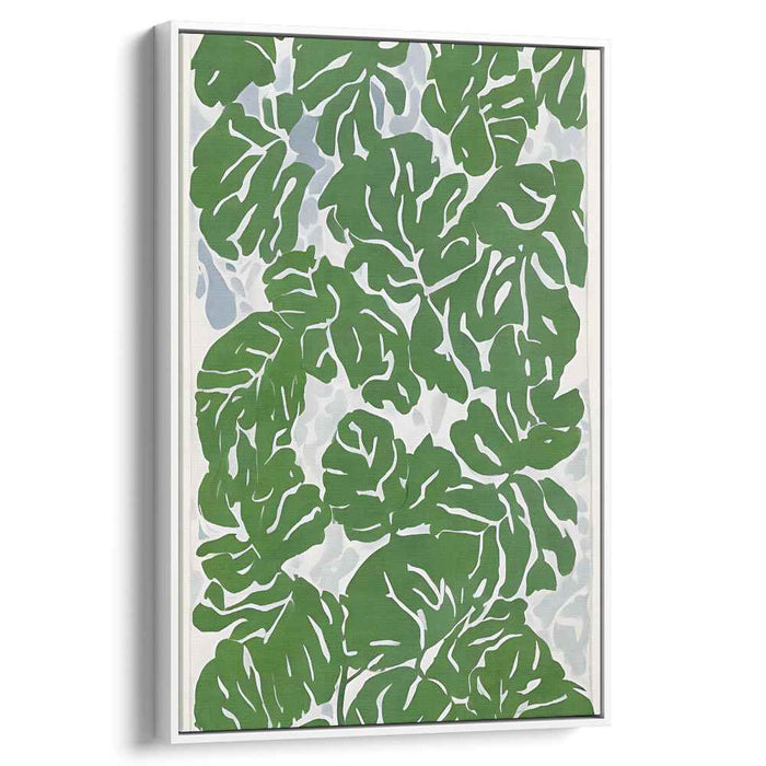 Whispering Foliage Essence: Modern Botanical Leaf Canvas Art Print