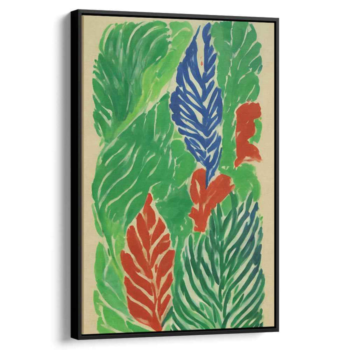 Bold Foliage Tapestry: Vibrant Leaf Patterns in Bold Colors Canvas Art