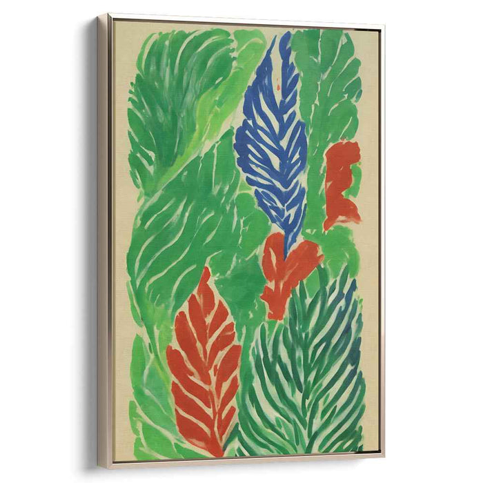 Bold Foliage Tapestry: Vibrant Leaf Patterns in Bold Colors Canvas Art